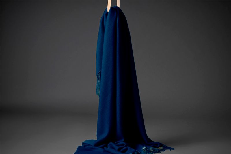 Silkeborg Uld Cusco plaid mørkeblå 130x200