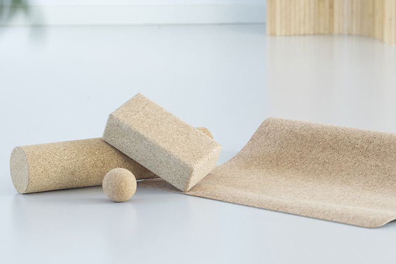 Yogasæt i kork 4 dele