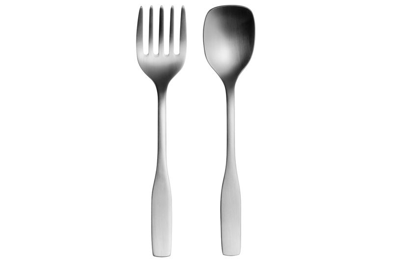 Salatbestik fra Iittala i børstet stål 