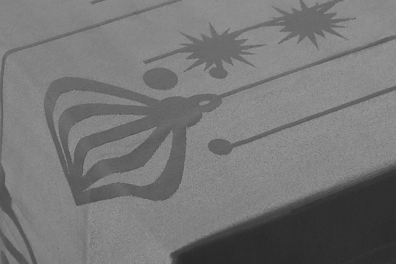 Juledug damask øko grå 140x320 cm