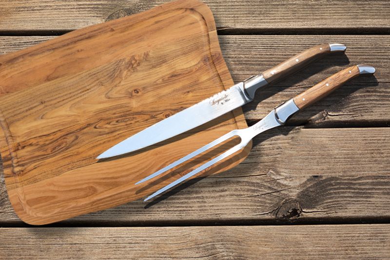 Laguiole forskærersæt & Aida raw skærebræt 45x33cm