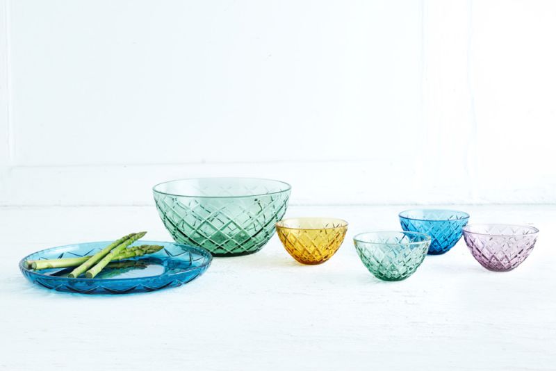 Lyngby sorrento fad blå ,4 ass skåle, salatskål