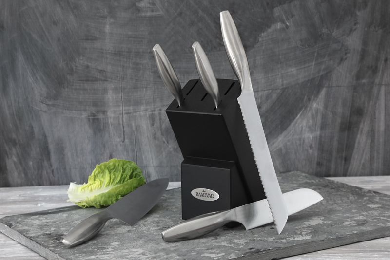 Raadvad knivblok med 5 knive