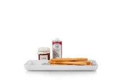 Royal Copenhagen hvid riflet tapasfad 36 cm