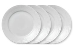 Royal Copenhagen hvid riflet tallerken 19cm 4 stk