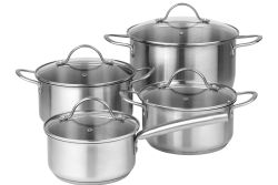 Pillivuyt Loire grydesæt 8 dele stål 1,4 2 2,8 6L
