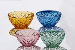 Lyngby sorrento fad blå ,4 ass skåle, salatskål