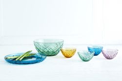 Lyngby sorrento fad blå ,4 ass skåle, salatskål